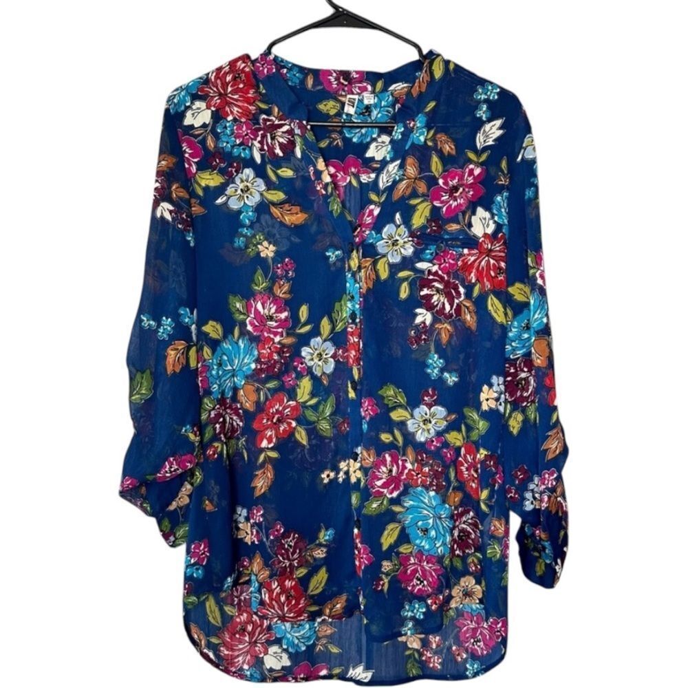 Kut from the Kloth Floral Blouse - Blue and‎ Multicolor